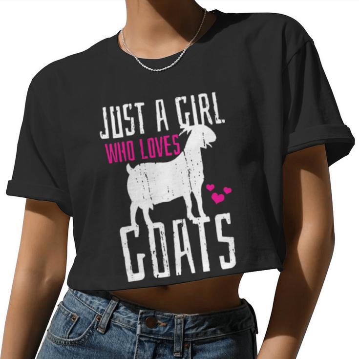 Just A Girl Who Loves Goats Valentine Day Women Cropped T-shirt