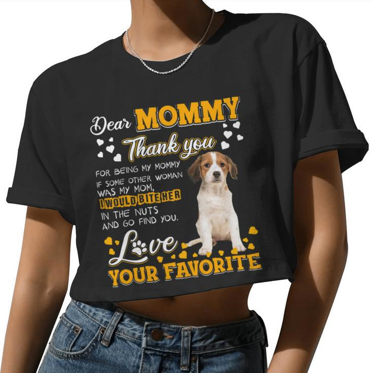 Kooikerhondje Dear Mommy Thank You For Being My Mommy Women Cropped T-shirt