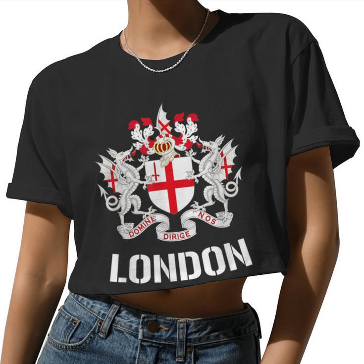 London City Crest Emblem Uk Britain Queen Elizabeth Women Cropped T-shirt