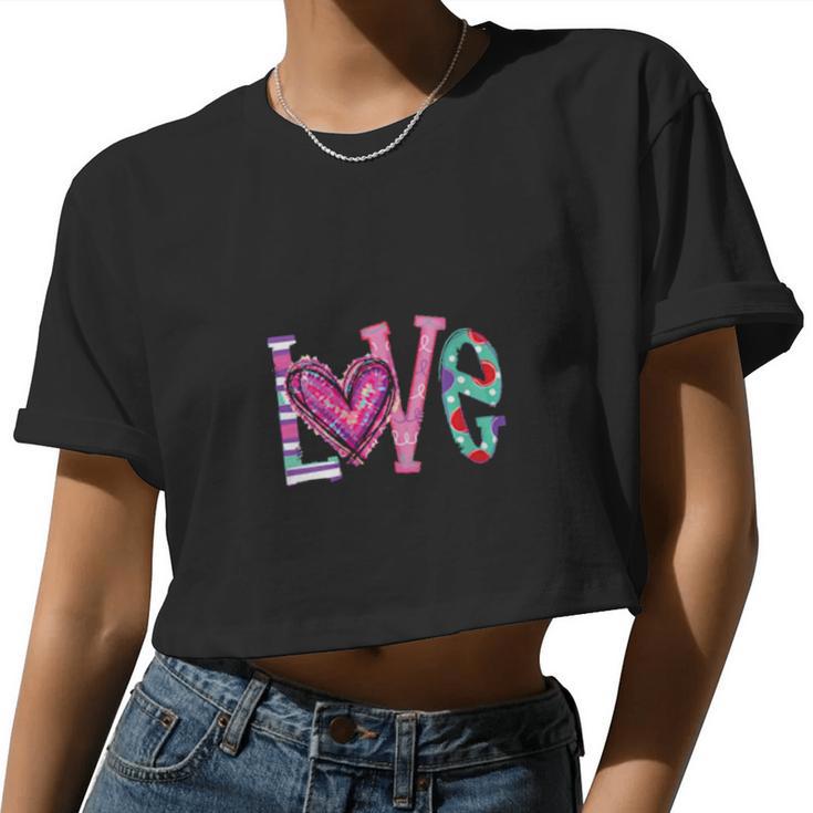 Love Gigi Life Valentine's Day Grandma Women Cropped T-shirt