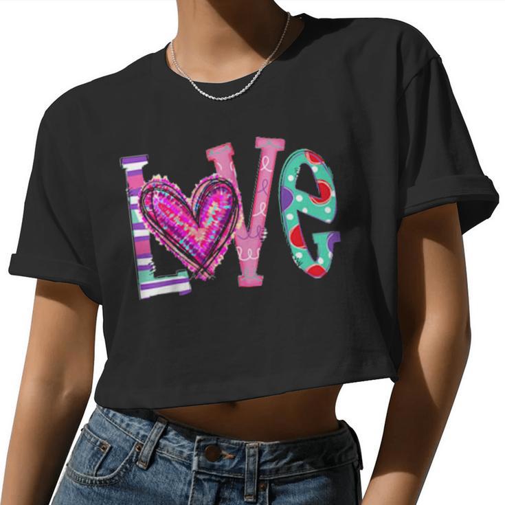 Love Nannie Life Art Valentine Classic Women Women Cropped T-shirt