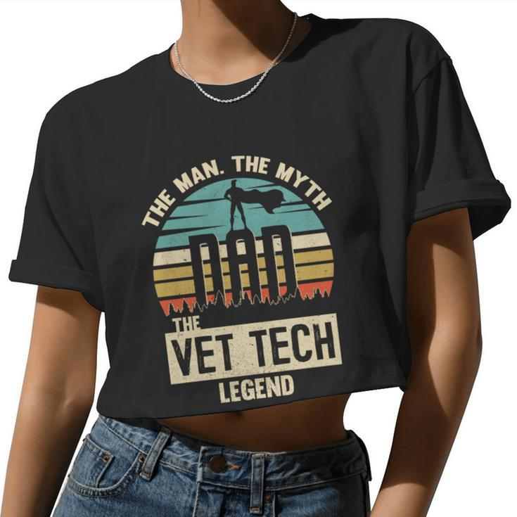 Man Myth Legend Dad Vet Tech Great Women Cropped T-shirt
