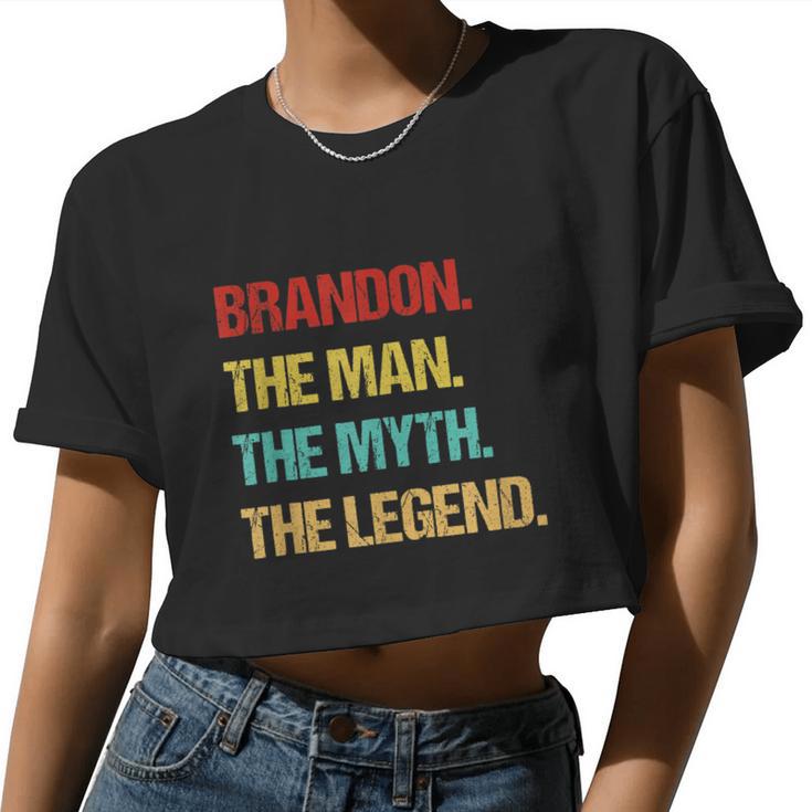 Mens Brandon The Man The Myth The Legend V2 Women Cropped T-shirt