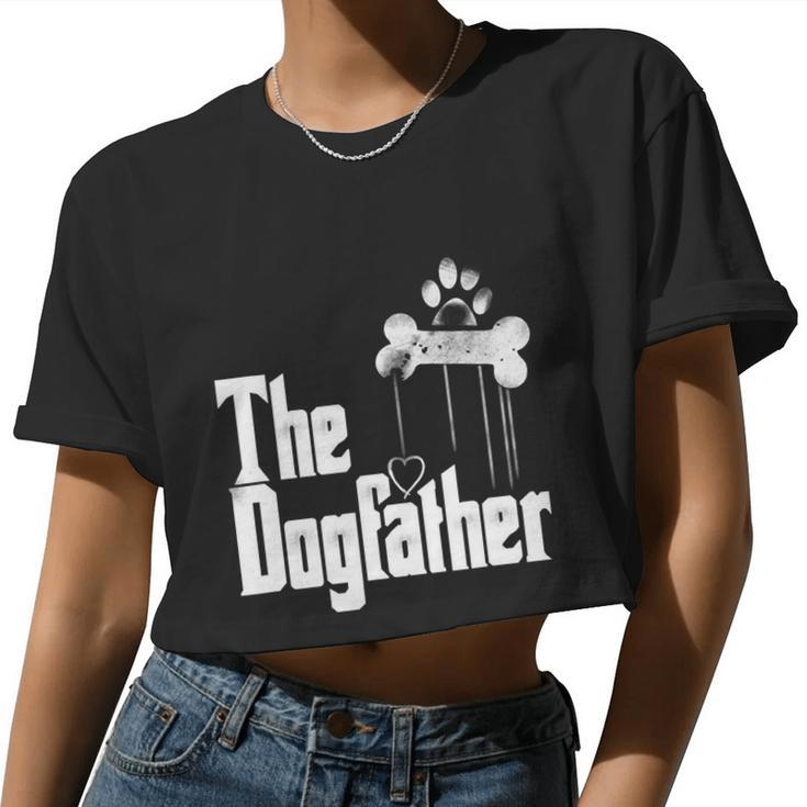 Mens The Dogfather Shirt Dad Dog Tshirt Father's Day Tee Tshirt Women Cropped T-shirt