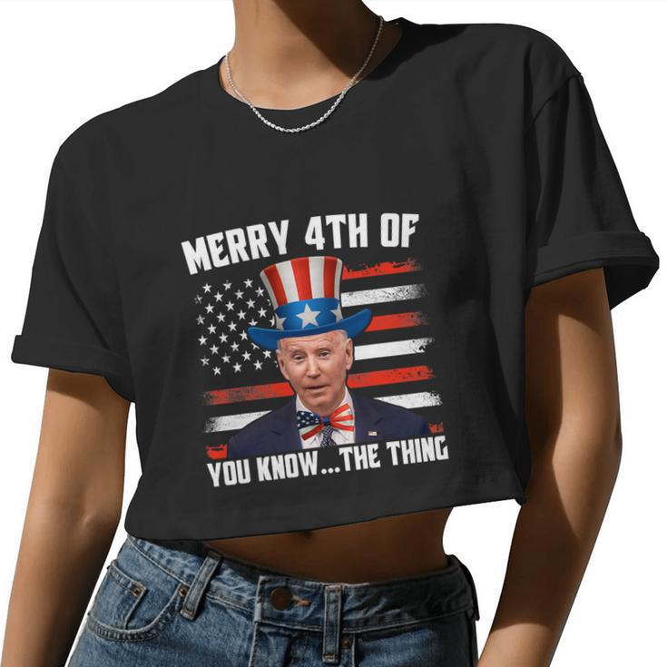 Merry Happy 4Th Of You Know The Thing Women Cropped T-shirt