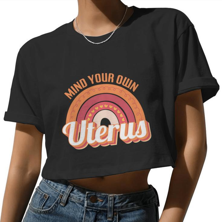 Mind Your Own Uterus V8 Women Cropped T-shirt