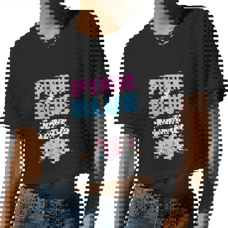 Mommy Gender Reveal Mommy To Be Women Cropped T-shirt