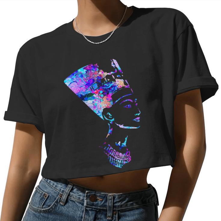 Nefertiti Egyptian Queen Women Cropped T-shirt