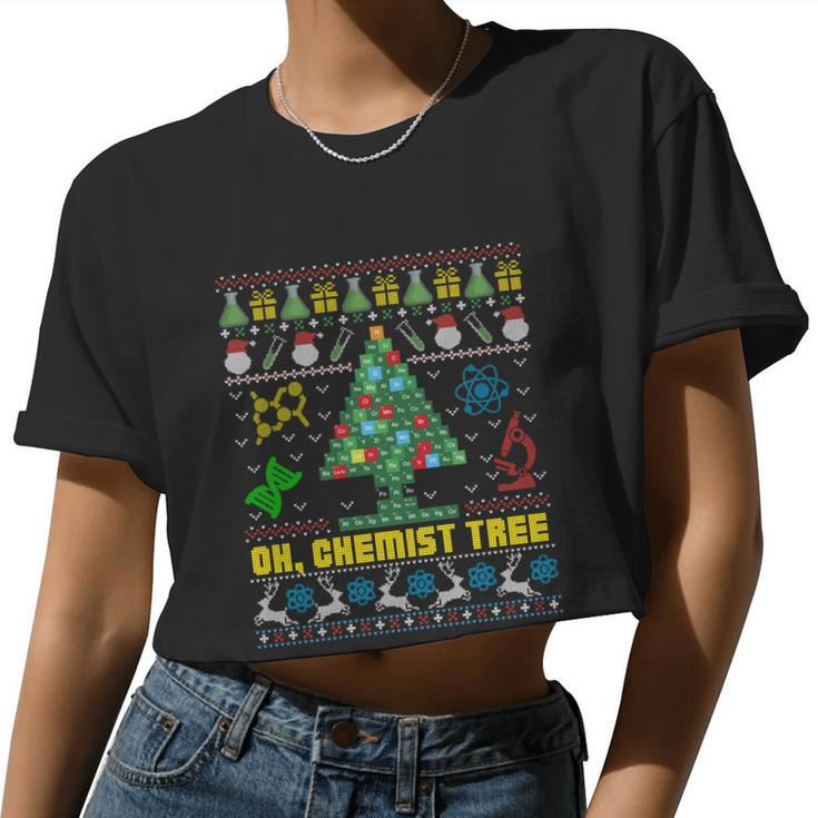 Oh Chemist Tree Chemistree Chemistry Ugly Christmas Sweater Meaningful Women Cropped T-shirt