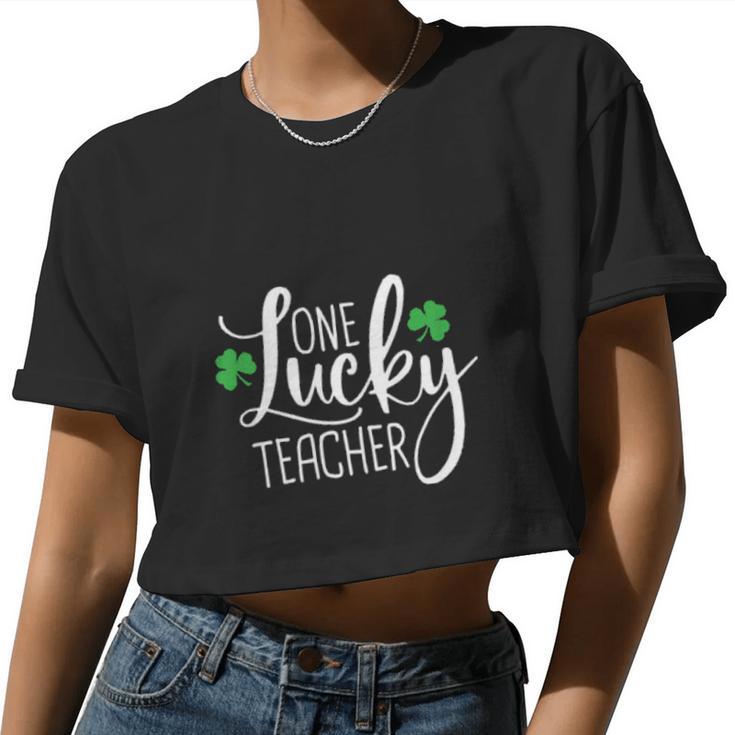 One Lucky Irish Teacher Women Cropped T-shirt