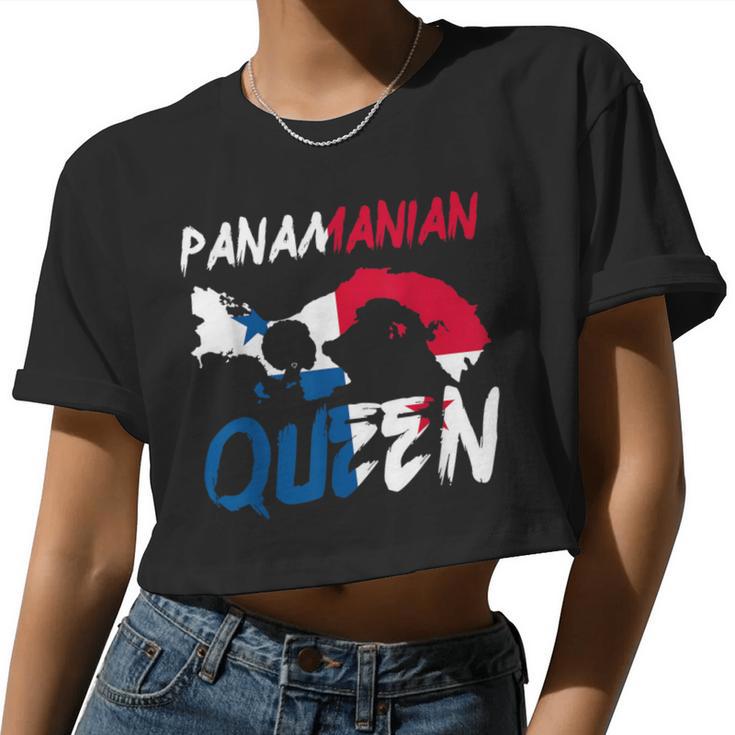 Panamanian Queen Panama Flag Afro-Pride Proud Independent Women Cropped T-shirt