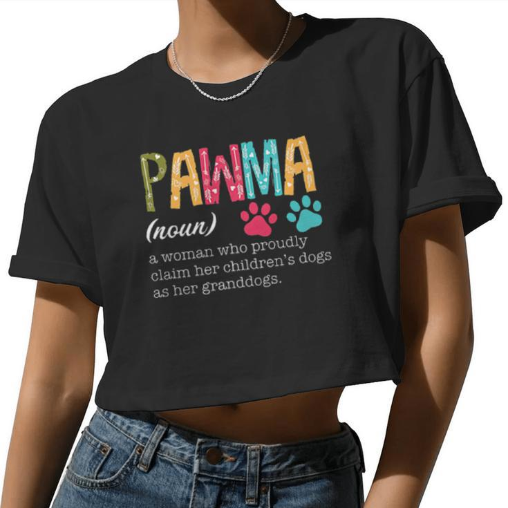 Pawma Definition A Woman Who Proudly Claim Her Children's Dogs As Her Granddogs Floral Women Cropped T-shirt