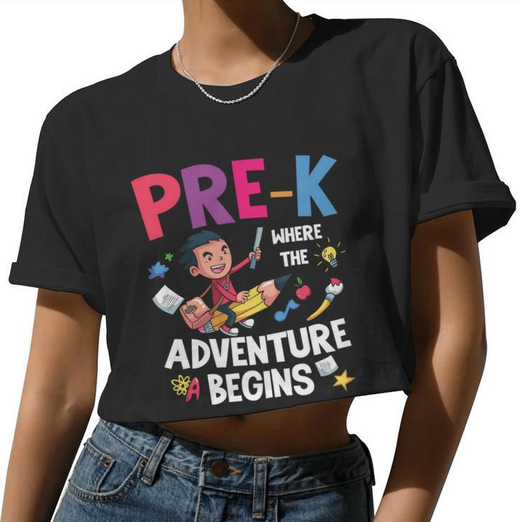 Prek Where The Adventure Begins Back To School V2 Women Cropped T-shirt