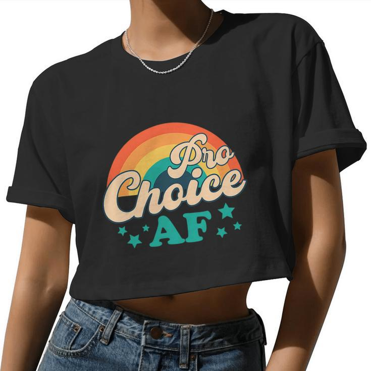 Pro Choice Af Reproductive Rights Rainbow Vintage Women Cropped T-shirt