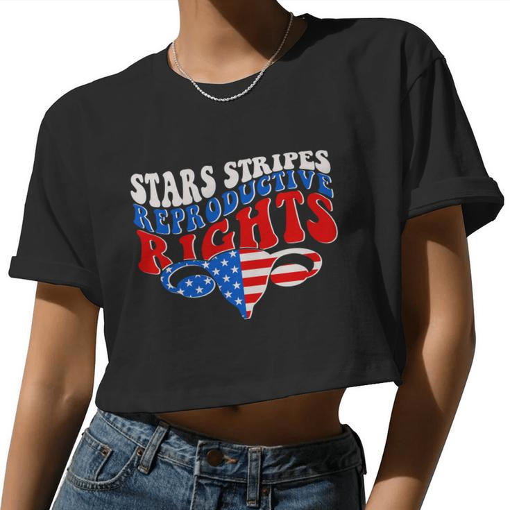 Pro Roe Stars Stripes Reproductive Rights Women Cropped T-shirt