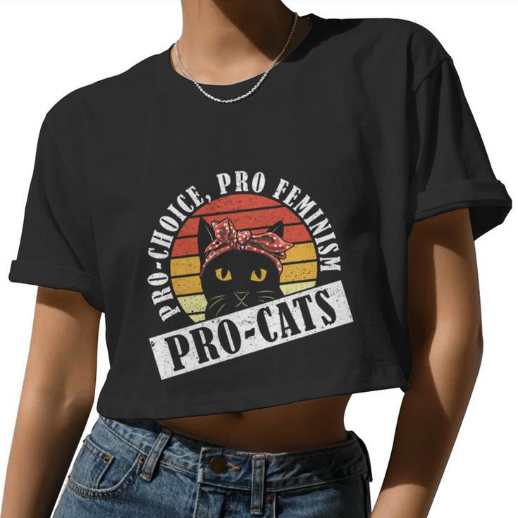 Progiftchoice Progiftfeminism Progiftcats Pro Choice Women Cropped T-shirt