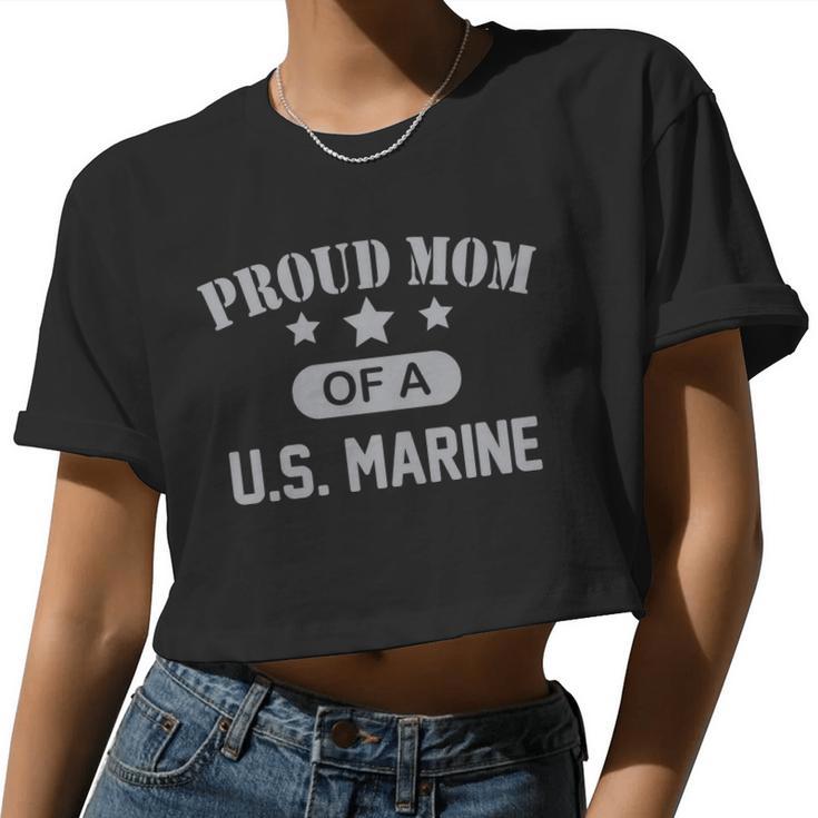 Proud Mom Of A Us Marine Tshirt Women Cropped T-shirt