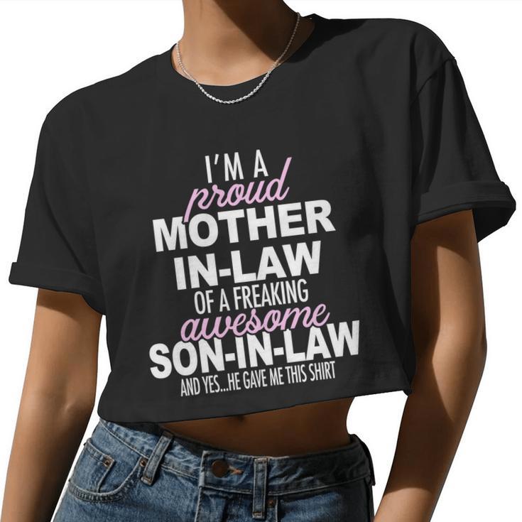 Proud Mother In Law Of Awesome Son In Law Women Cropped T-shirt