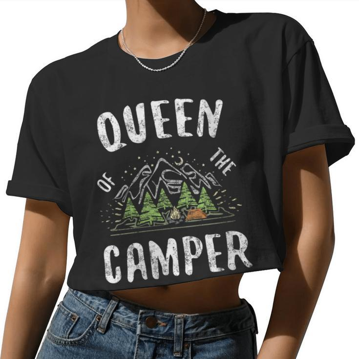 Queen Of The Camper Camping Women Cropped T-shirt