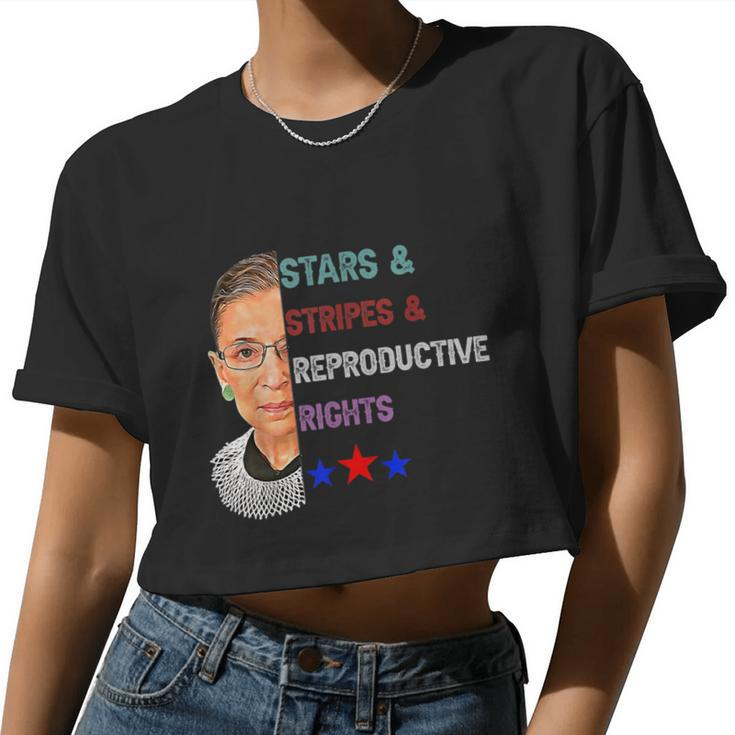 Rbg Ruth Stars Stripes Reproductive Rights 4Th Of July Womenn Women Cropped T-shirt