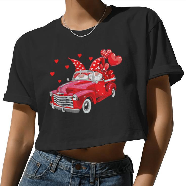 Romantic Gnome Couple Loads Of Love Sweet Valentine Women Women Cropped T-shirt