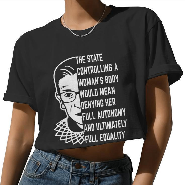 Ruth Bader Ginsburg Defend Roe V Wade Rbg Pro Choice Abortion Rights Feminism Women Cropped T-shirt