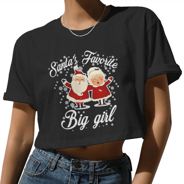 Santa's Favorite Big Girl Women Cropped T-shirt