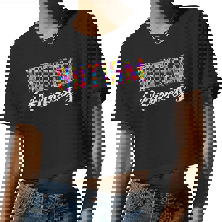 Statement Autism Awareness Autistic Autism Moms Women Cropped T-shirt