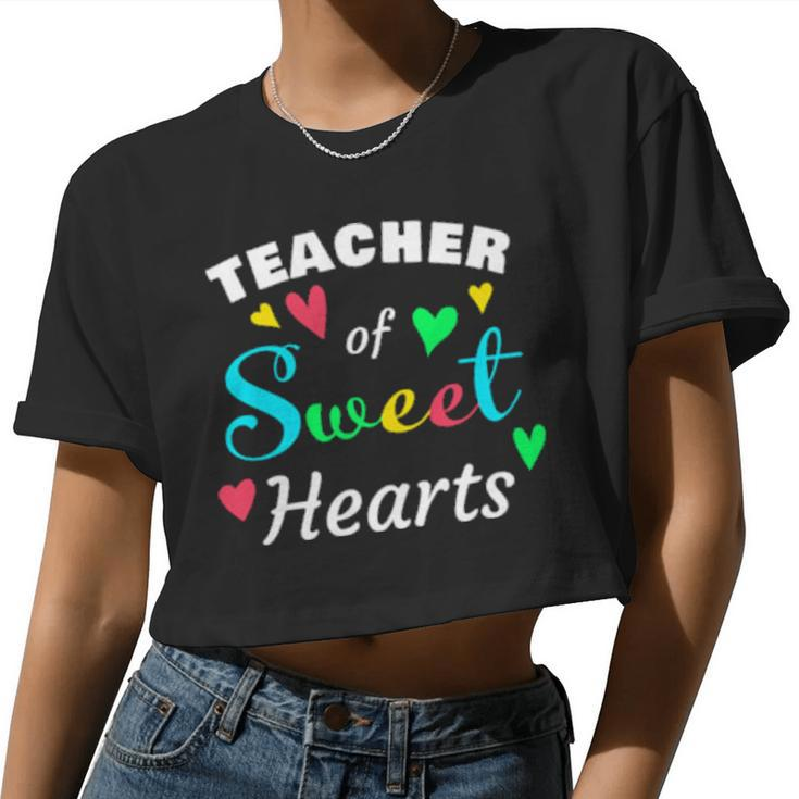 Teacher Of Sweethearts Valentines Days Women Cropped T-shirt
