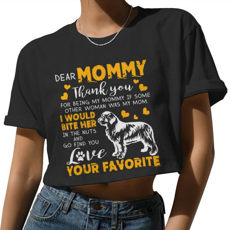 Tibetan Terrier Dear Mommy Thank You For Being My Mommy 2 Women Cropped T-shirt