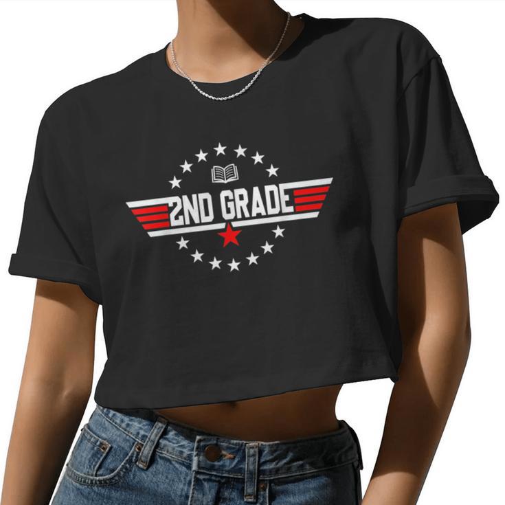 Top Grade 2Nd Second Grade Back To School First Day Boy Girl Women Cropped T-shirt