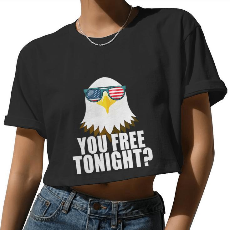 Usa Patriotic American Eagle 4Th Of July Women Cropped T-shirt