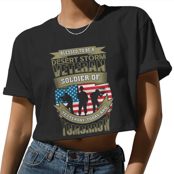 Veteran Veterans Day Operation Desert Men And Women T 709 Navy Soldier Army Military Women Cropped T-shirt