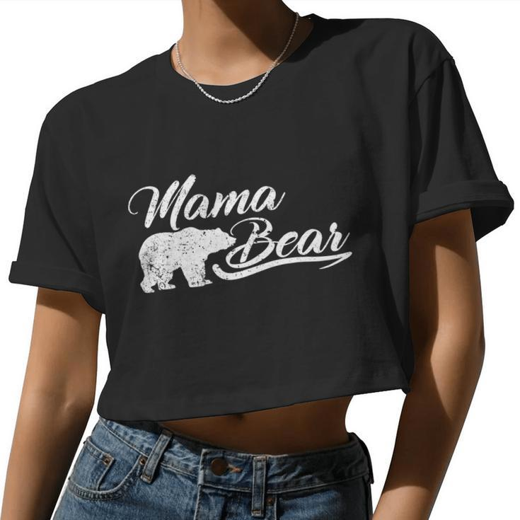 Vintage Mama Bear Retro Mother Logo Tshirt Women Cropped T-shirt