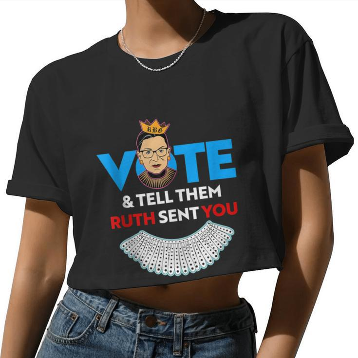 Vote Tell Them Ruth Sent You Dissent Rbg Vote V2 Women Cropped T-shirt