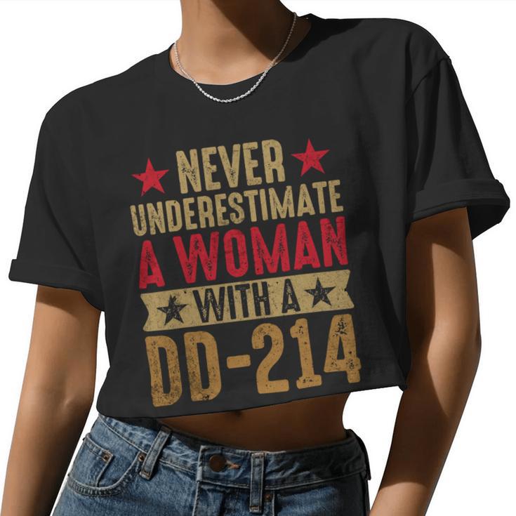 Women With Dd214 Female Veterans Day 40 Women Cropped T-shirt