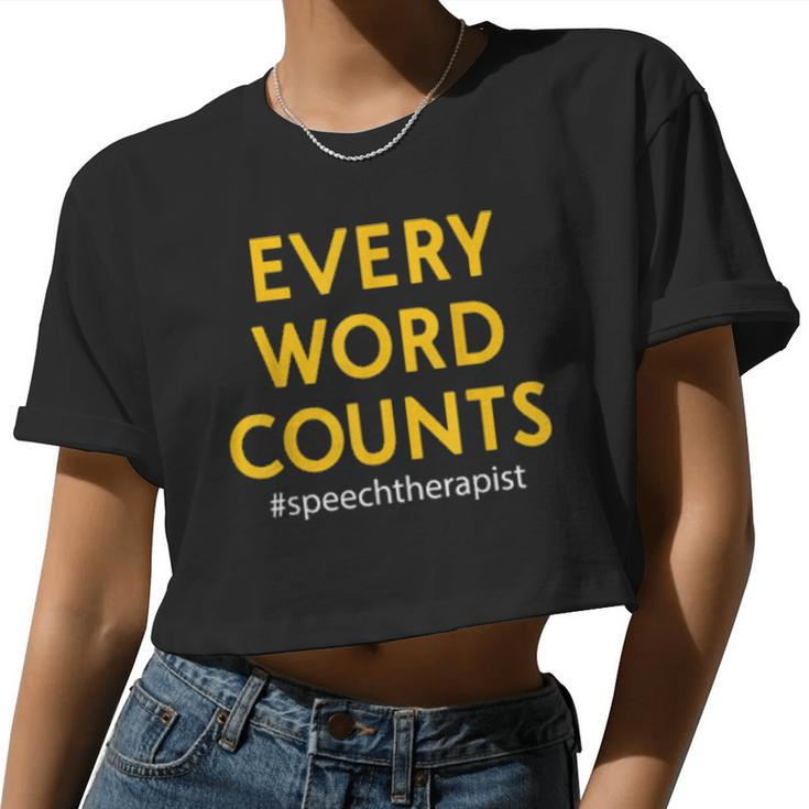 Womens Speech Therapist For Slp Speech Women Cropped T-shirt