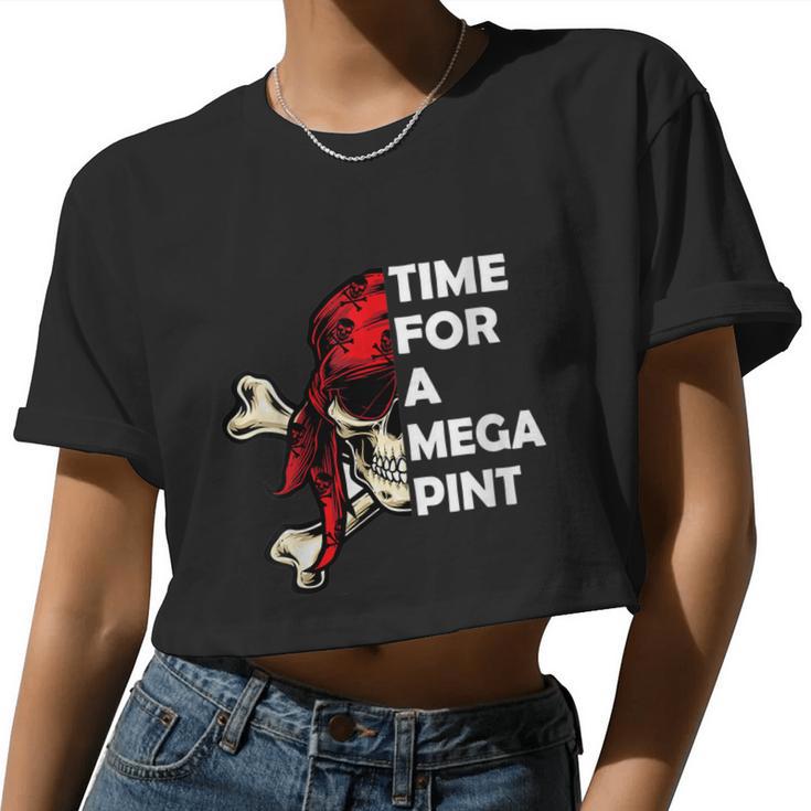 Womens Time For A Mega Pint Sarcastic Saying Women Cropped T-shirt