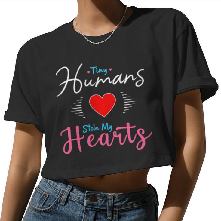 Womens Valentines Day Teacher Shirt Preschool Elementary Valentine Classic Women Women Cropped T-shirt