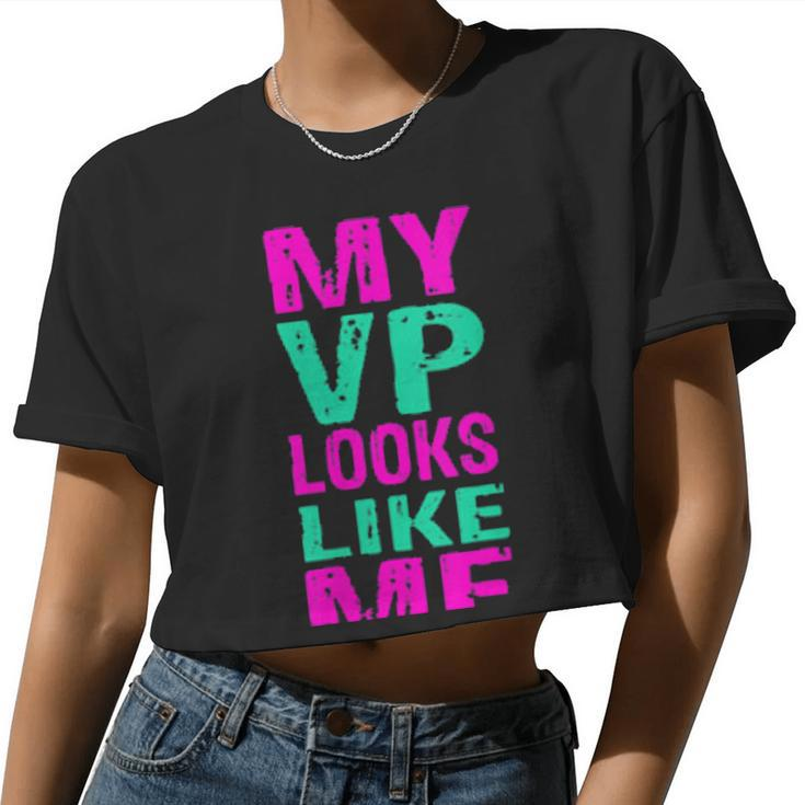 Womens My Vp Looks Like Me A Retro Vintage Madam Vice President Women Cropped T-shirt