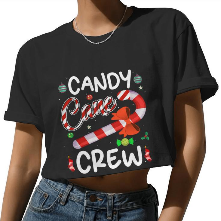 Xmas Candy Canes Crew Christmas Candy Lover Xmas Women Cropped T-shirt