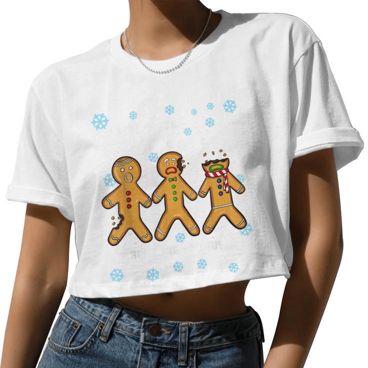 My Butt Hurts Christmas Gingerbread Man Cookie Men Women Cropped T-shirt