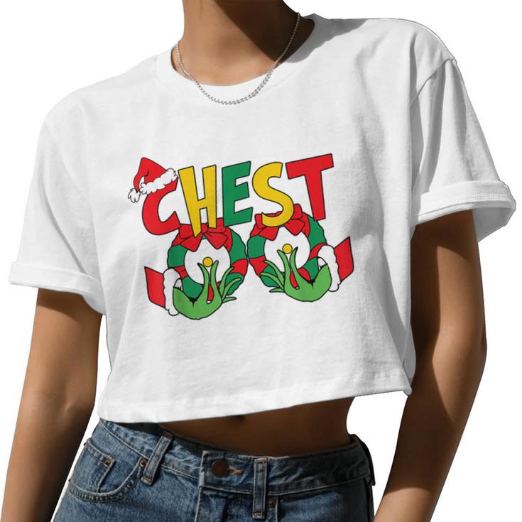 Chest Nuts Matching Chestnuts Christmas Couples Nuts Women Cropped T-shirt