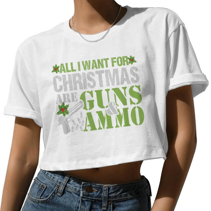Guns & Ammo Troop Love Shooting Range Christmas Women Cropped T-shirt