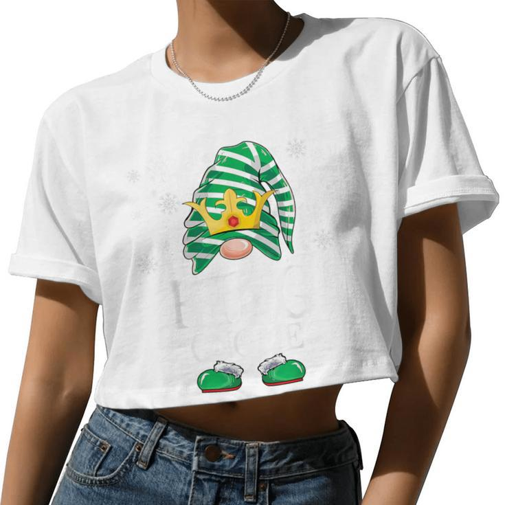 King Gnome Matching Family Gnomes Christmas Women Cropped T-shirt