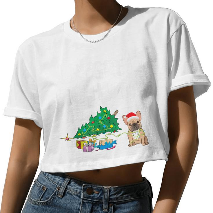 I Regret Nothing Frenchie Christmas French Bulldog Women Cropped T-shirt