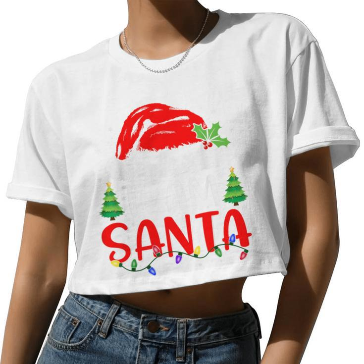 Team Santa Christmas Lights Family Pajamas Matching Women Cropped T-shirt