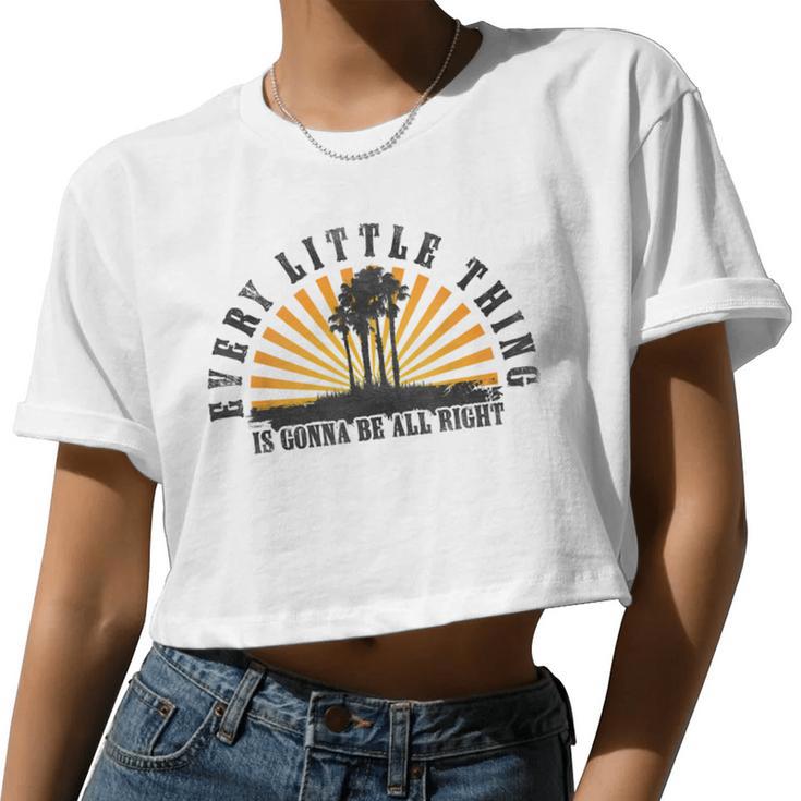 Every Little Thing Is Gonna Be Alright Jamaica Womens Women Cropped T-shirt