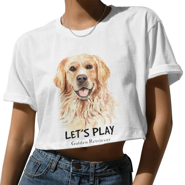 Golden Retriever Dog V2 Women Cropped T-shirt