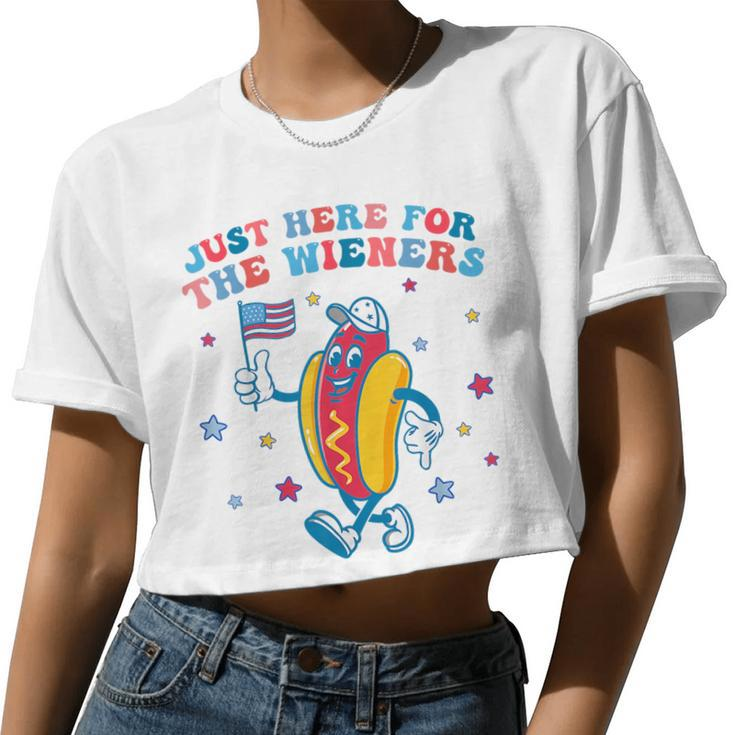 I'm Just Here For The Wieners 4Th Of July Boys Girls Women Cropped T-shirt